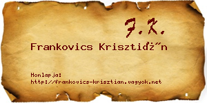 Frankovics Krisztián névjegykártya